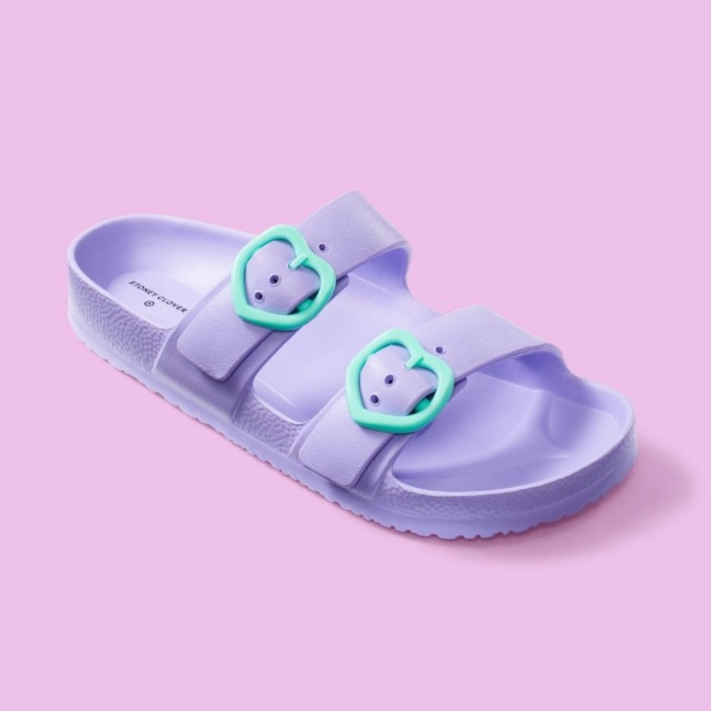 Last One! NWT Stoney Clover Lane x Target Slide Sandals purple 9 - Picture 3 of 3